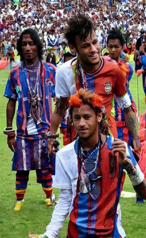 Image similar to neymar jr. with muori face tribals