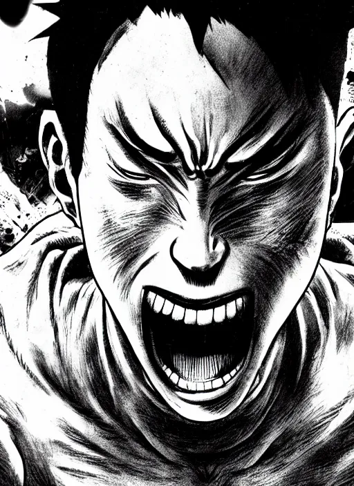 Prompt: Hyperrealistic photograph of Tetsuo/// from the manga Akira, hyper detailled, sharp focus, 4k
