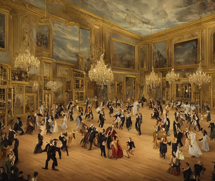 A 19th century ballroom filled with classy classical | Stable Diffusion ...