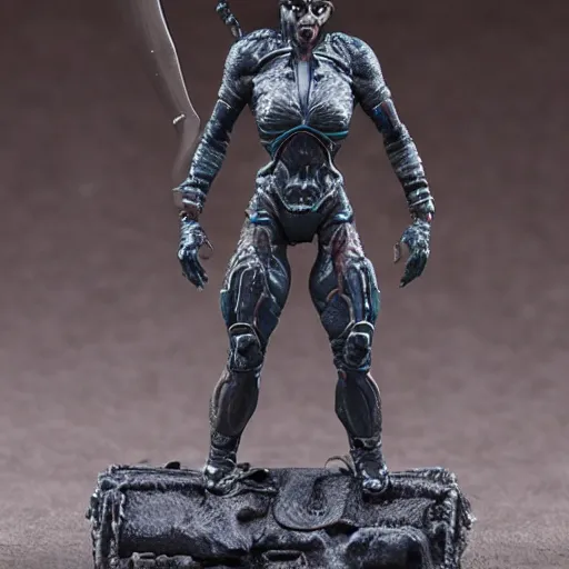 Image similar to 80mm resin detailed miniature of a Alien with a Human Female Warrior, Product Introduction Photos