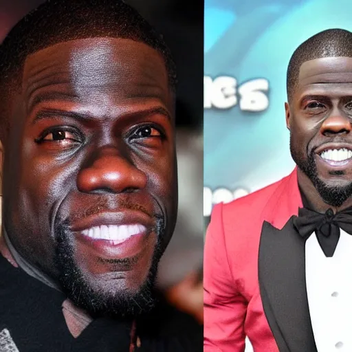 Image similar to kevin hart in the style of tim burton