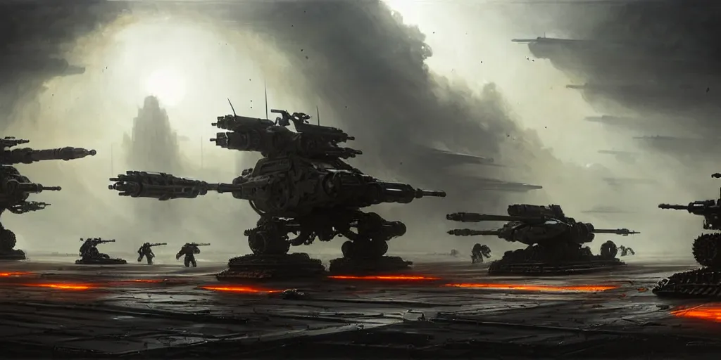 Prompt: hyper realistic sci - fi matte concept art painting of epic cinematic battle between a variety of mechwarriors and soldiers fighting on mercury, guns, missiles, explosions, brightly lit, aerial view, beautiful details, strong composition painted by kim jung guweta studio rutkowski, james gurney and greg rutkowski, and lucasfilm, smooth, intricate, detailed, sharp focus, cinematic