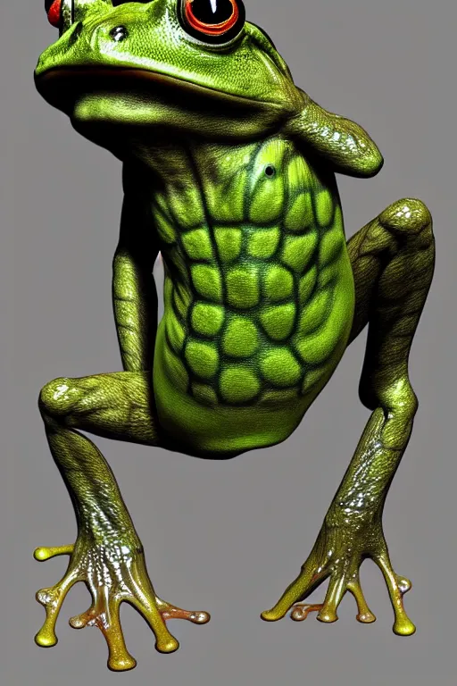 Prompt: frog - man hybrid, photorealistic, highly detailed,