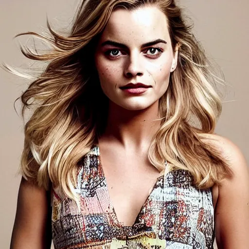 Prompt: a! woman who is a genetic combination of margot robbie and emma watson face and upper - body focus, detailed eyes