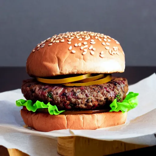 Image similar to photograph of delicious vegan burger