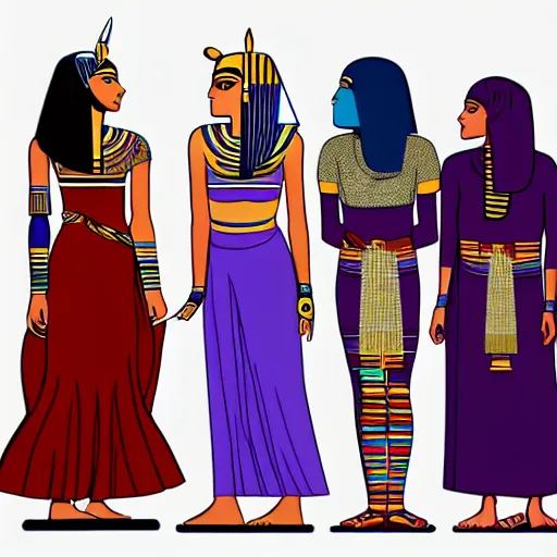 Image similar to egyptians wearing modern day clothes, digital art