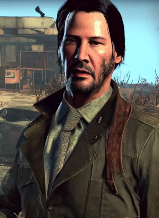 Image similar to keanu reeves in fallout 4