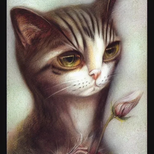 Prompt: cat by brian froud, digital art, high resolution