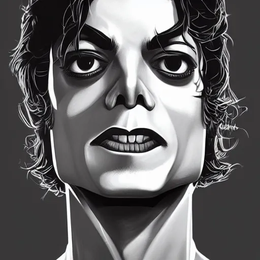 Image similar to gangster michael jackson. matte, facial features, symmetrical anatomy, hyperdetailed, digital art, baroque, pop punk art style, fantasy, body features, without duplication, art by artgerm and ilya kuvshinov and vinicius gud and gustavo zambelli, intricate, photoshop render.