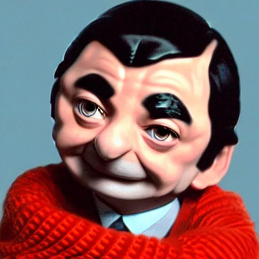 Image similar to rowan atkinson playing mr. bean as a cute humanoid fox