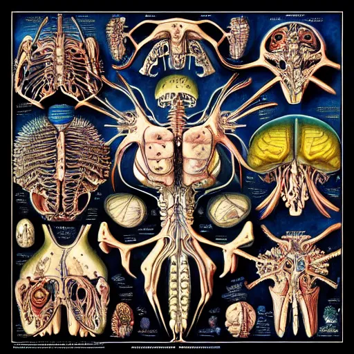 Image similar to transformers anatomy by ernst haeckel, masterpiece, vivid, very detailed