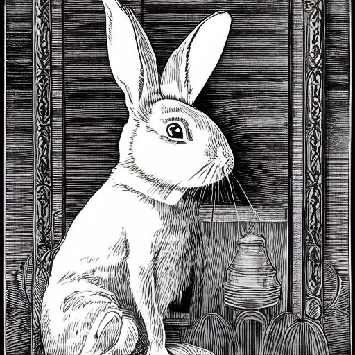 Image similar to rabbit by franklin booth