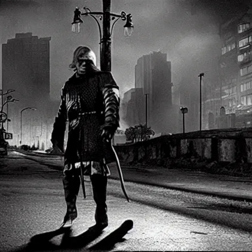 Prompt: streets of mordor, still from noir movie