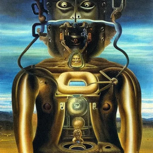 Prompt: the machine god by Dali. high quality oil painting detailed