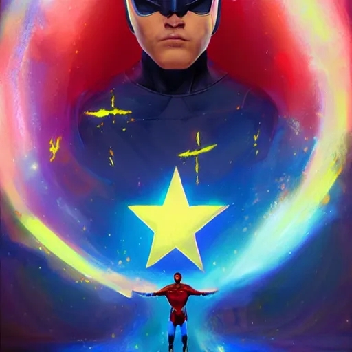 Image similar to star boy, superhero, oil painting, ultradetailed, artstation