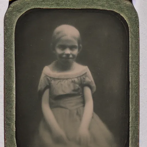 Prompt: tintype photo of a creepy