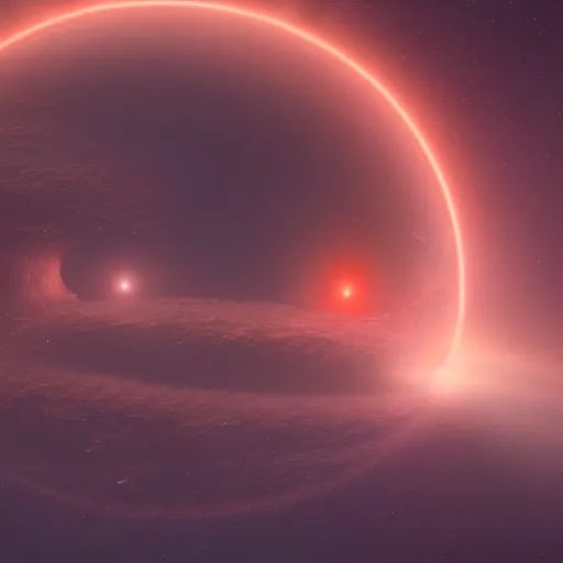 Image similar to a beautiful portrait of a red giant star, volumetric lighting by jean kalin popov and greg rutkowski