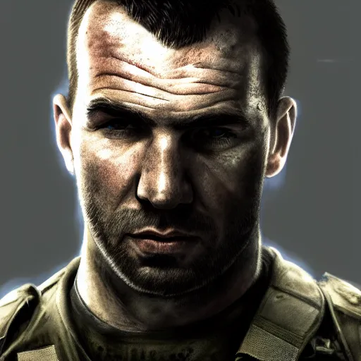 Image similar to a portrait of a John soap mactavish ,call of duty, military , game concept art, illustration, modern warfare, HDR, natural light, shoulder level shot, dynamic pose, award winning photograph, Mucha style, 8k,