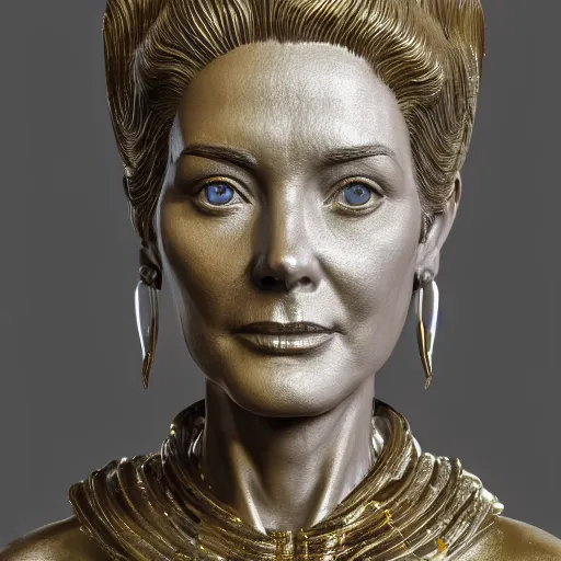 Prompt: portrait of hepburn gold statue reflect chrome, 8 k uhd, unreal engine, octane render in the artstyle of finnian macmanus, john park and greg rutkowski