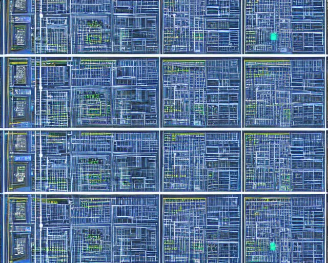 Image similar to a photo showing the architecture of an artifical neural network with many layers, scientific journal