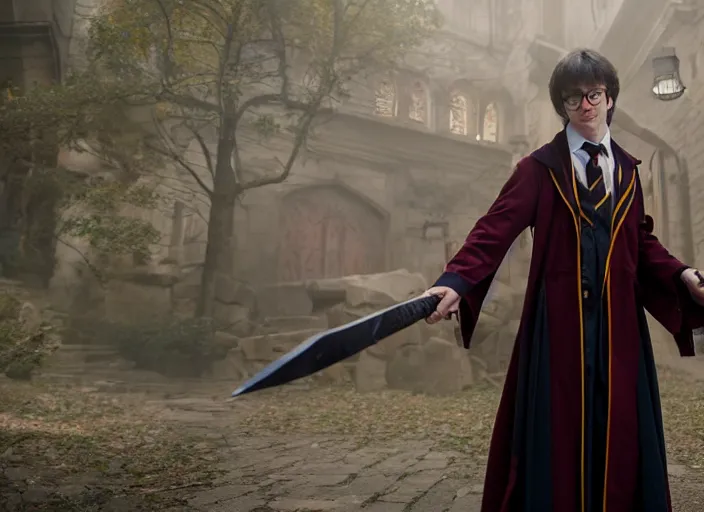 Prompt: a film still of cosplay of harry potter in league of legends's arcane ( 2 0 2 1 ), 4 k