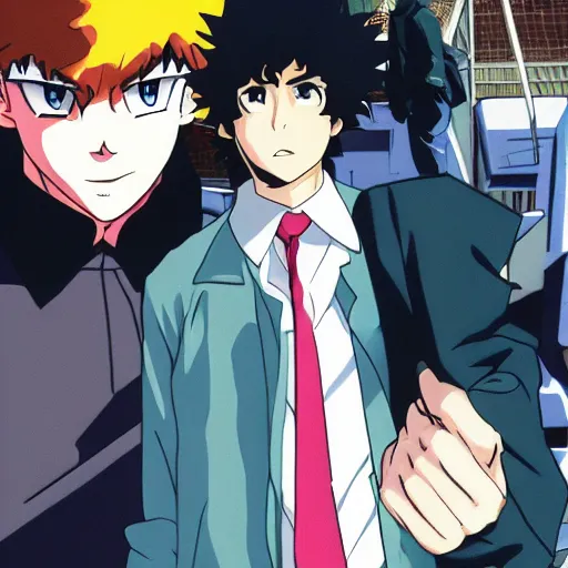 Image similar to spike spiegel wearing techwear, anime