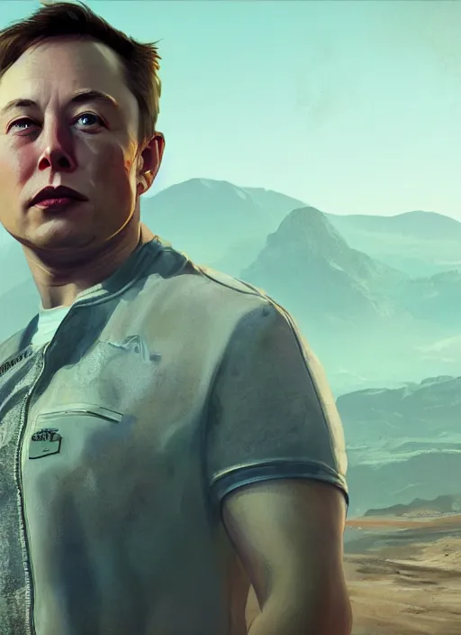 Prompt: highly detailed portrait elon musk gta 5 art, unreal engine, fantasy art by greg rutkowski, global illumination, radiant light