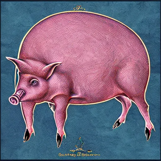 Prompt: esoteric pig art