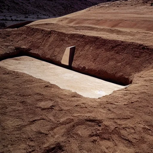 Image similar to by michael heizer unplanned alhambresque, deep. a beautiful performance art. let's see how long the rich can eat their money for