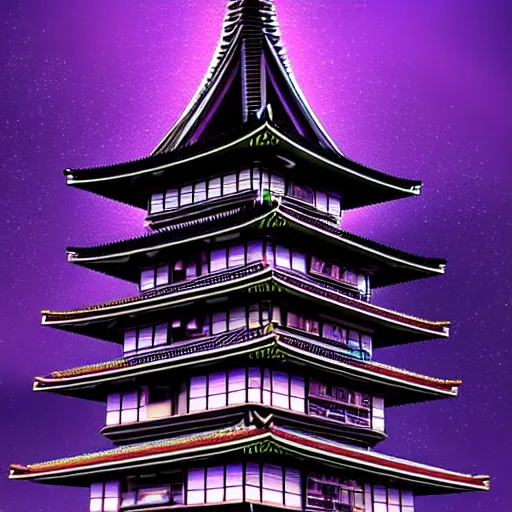 Futuristic Pagoda Shrine in Tokyo megapolis in style | Stable Diffusion ...