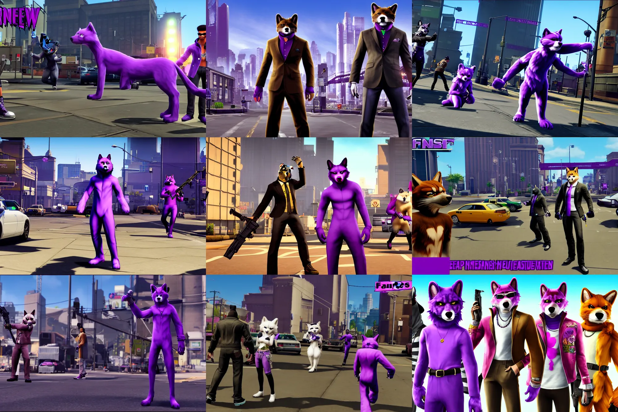 Image similar to screenshot of furries in saints row