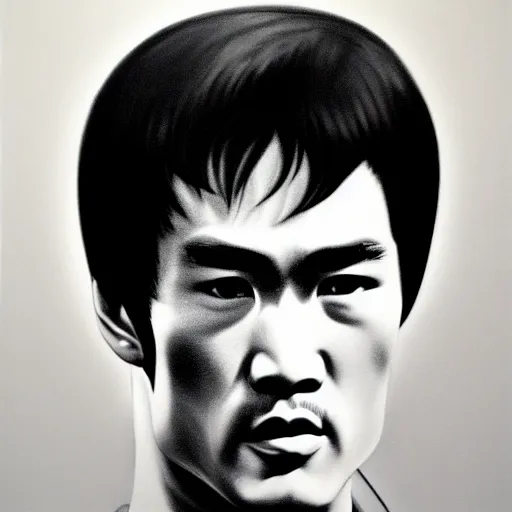 Image similar to portrait of bruce lee by james dean, very detailed, 4 k