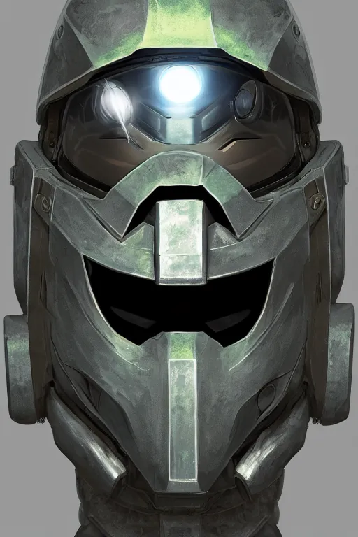 Image similar to robot ninja mask helmet halo master chief radiating a glowing aura global illumination ray tracing hdr fanart arstation by ian pesty and katarzyna da „ bek - chmiel