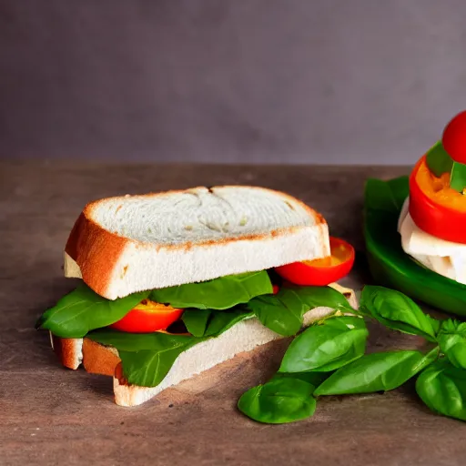 Prompt: sandwich of led lights with tofu, tomato and cheddar, studio photo, amazing light