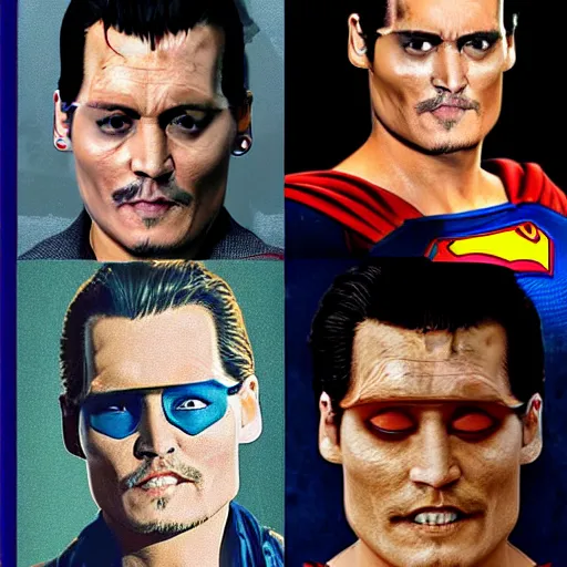 Image similar to johnny depp as superman