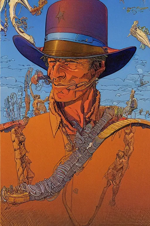 Image similar to artwork by jean giraud