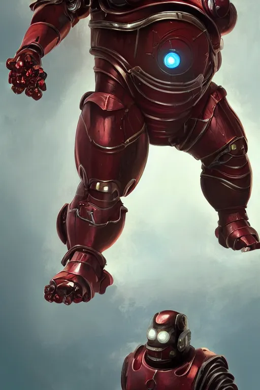 Image similar to Morbidly Obese Iron Man as a Big Daddy from Bioshock, intricate, elegant, highly detailed, digital painting, artstation, concept art, smooth, sharp focus, illustration, art by WlOP