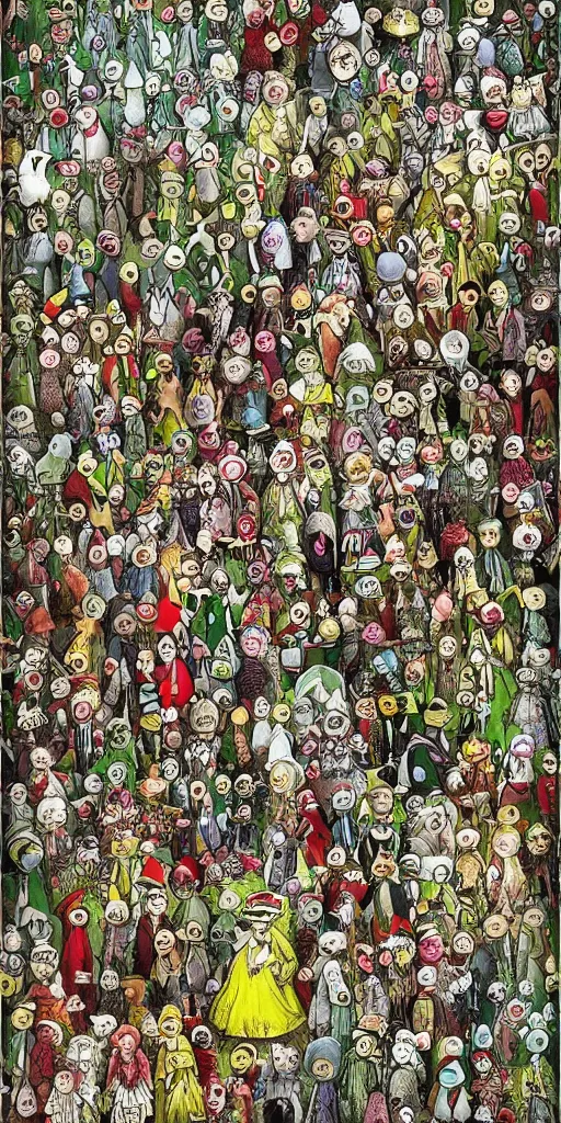 Image similar to an easter parade by alexander jansson and where's waldo