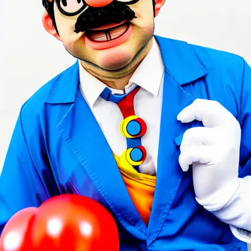 Image similar to Dr Mario from Super Smash Bros, Sigma 85mm f_1.4, 4k, portrait photography