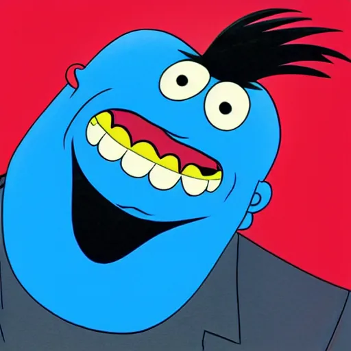 Prompt: sinister looking Blue Meanie from Yellow Submarine in the style of Todd McFarlane