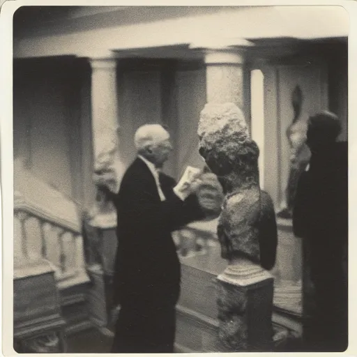 Image similar to polaroid of a ancient roman senators candid shots by Tarkovsky