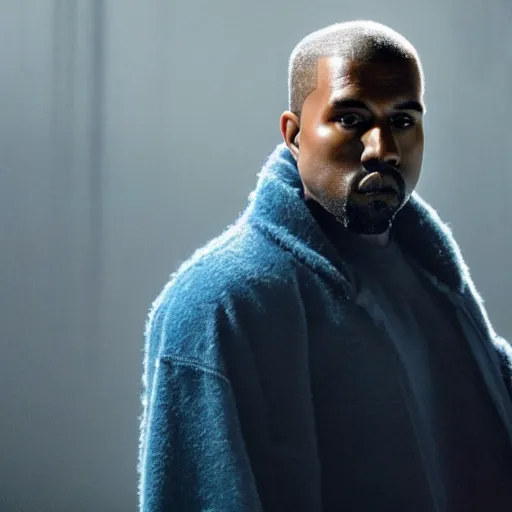 Prompt: Movie still of Kanye West as superman