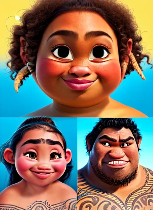 Prompt: highly detailed portrait of moana, photographic realistic background, by dustin hobert, by niki norberg, by royal jafarov, by jose torres, by manny valerio, by erick holguin
