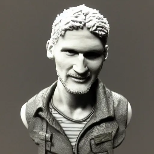 Prompt: layne staley made out of polymer clay detailed sculpture trending on artstation