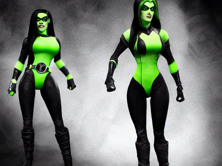 Image similar to Shego as a real person in Mortal Kombat 11, PS5, 5k, in-game cimematic, official media