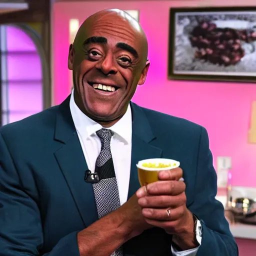 Image similar to a spicy meme of ainsley harriott