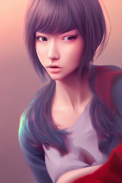 Image similar to bipolar twitter alter, uhd, digital painting, arstation, 1 0 8 0 p, ultra realistic detail, jacqueline e, tafy, bo feng, kuvshinov ilya, love hate love