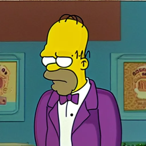 Prompt: homer simpson in the grand budapest hotel ( 2 0 1 4 )