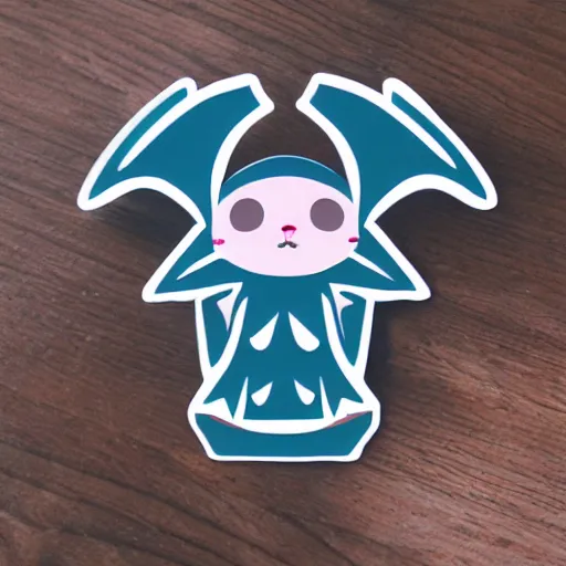 Image similar to symmetrical kawaii bat sticker