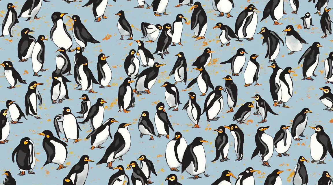 Image similar to Linux Tux penguin wallpaper painted by fancisco de goya